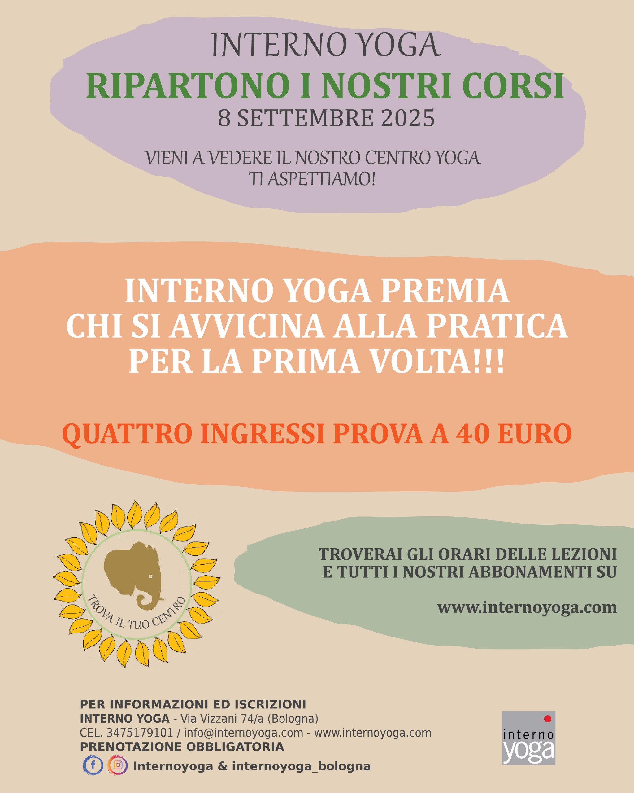 Post facebook promozione 4 prove 40 euro